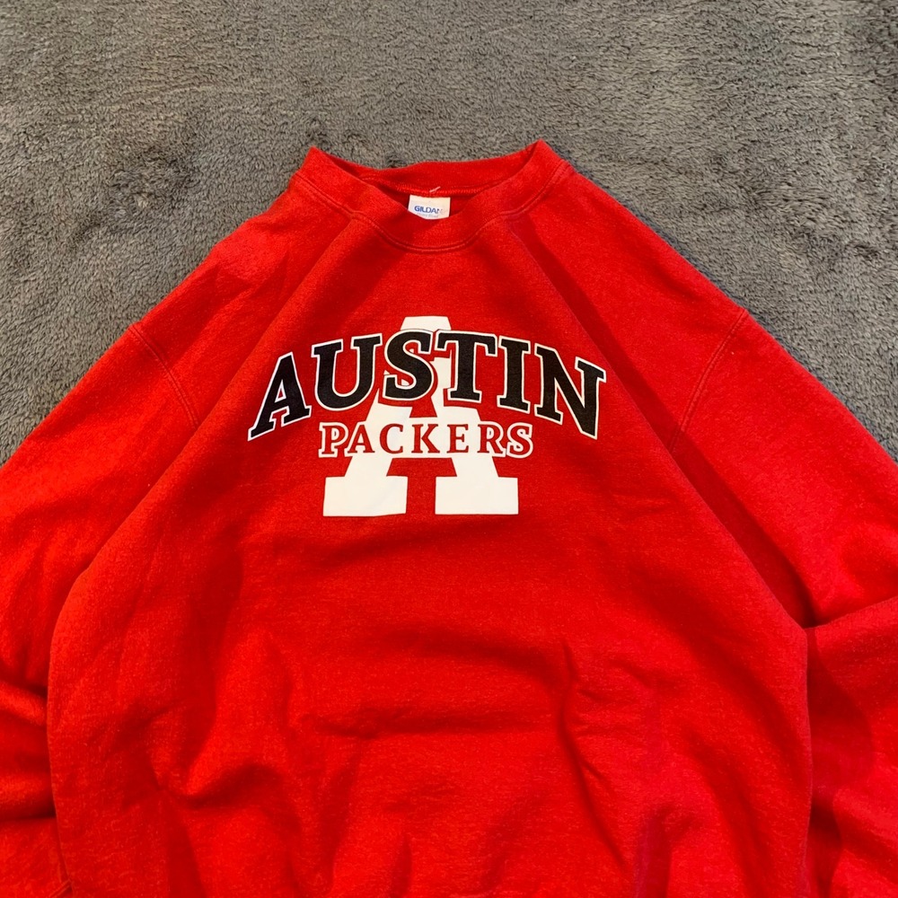 Austin Packers Red Crewneck Sweatshirt Mens Medium